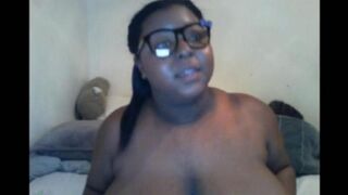 The black woman interrupted the broadcast when her big natural tits were seen
