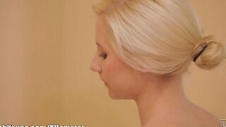 Hot shower, tender body, beautiful blondie. Enjoy!