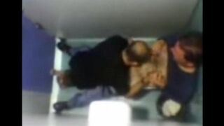 The camera in the toilet caught two guys getting oral sex