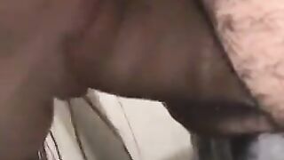 The small dick ended up covered in cum, causing a huge mess