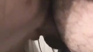 The small dick ended up covered in cum, causing a huge mess