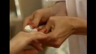 The ass of a lesbian was turned inside out by two passionate girls
