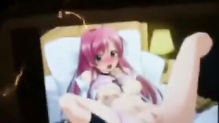 Hentai liked to masturbate with his favorite characters