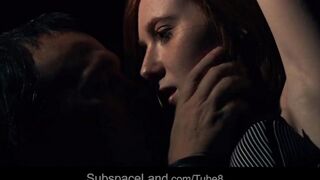 Redhead teen gets fucked hard in a dark room and Bonded