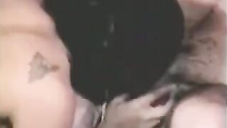 A man was having fun with a strapon, while another girl was fingering him