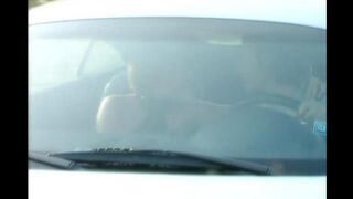 A blonde has sex on the hood of a car with her shaved pussy