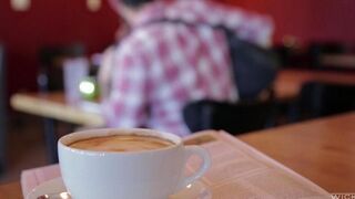 The guy picked up an Asian for sex in the cafe