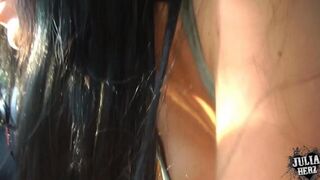 A beautiful girl makes a blowjob in the car, captured in stunning HD