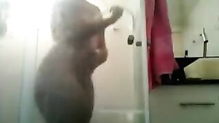 It was hard to fit such a big ass in the frame in the shower