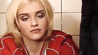 A hot girl had sex accidently in the washer in the toilet