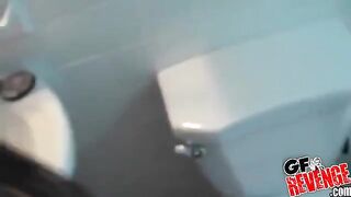 Homemade blowjob with perky tits and a nice ass