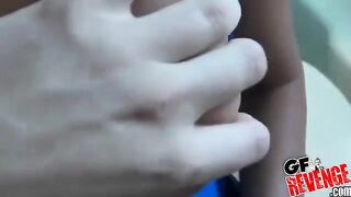 Homemade blowjob with perky tits and a nice ass