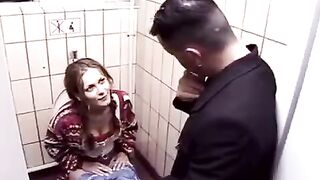 Fucking in the toilet of a night club