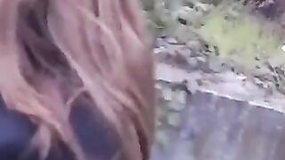 A girl is not embarrassed to do blowjob in public places