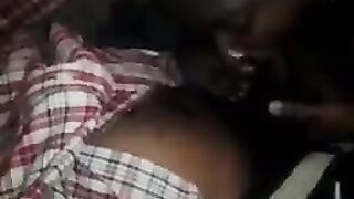 A Negro man fucks his fat wife in her ass hole at home