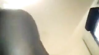 A Negro man fucks his fat wife in her ass hole at home