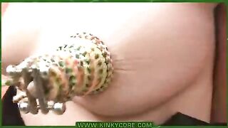 A guy pierced the labia of his girlfriend with needles in a steamy session
