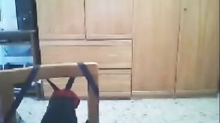 A naughty woman fucks in front of her webcam