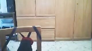 A naughty woman fucks in front of her webcam