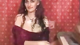 A hot girl plays with her hairy pussy using her fingers
