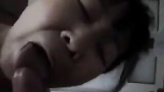 An adult Chinese woman practices on her new boyfriend