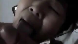 An adult Chinese woman practices on her new boyfriend