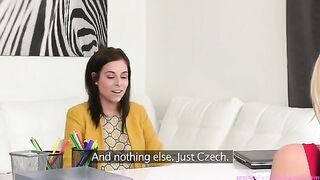 Lesbian casting with Tracy Lindsay and her gorgeous girlfriend on camera
