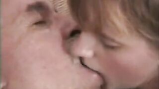 The grandfather stretched the finger of his granddaughter to the limit