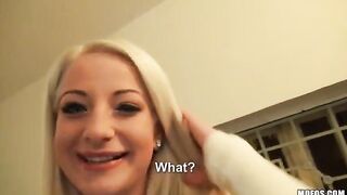 A hot blonde with natural tits in a private scene
