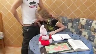 Instead of lessons, a schoolgirl is getting fucked hard