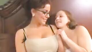 A mother is having fun with her little daughter