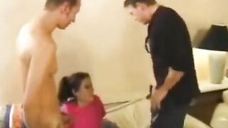 A depraved young nanny gives her employers a sex lesson