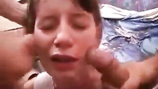 The woman took a lot of cream in her sweet pussy concha