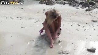 A couple enjoyed private sex directly on the Russian beach