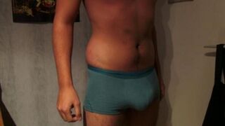 A man cums in his underwear due to overexcitation