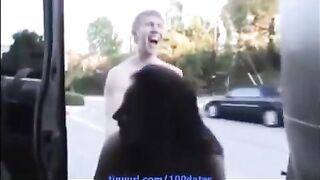 A beautiful and lustful gesture with big natural tits and cumshot