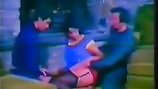 Retro threesome sex with Italian beauties from the 80s, brought back to life