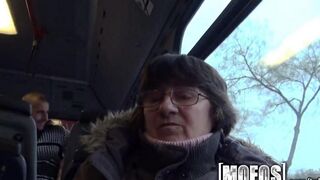Girl was fucked right on the bus in anal