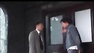 A young naked Japanese is being bullied through soft bondage