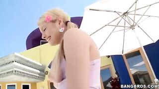 A cute slender girl sucks a long dick of her friend