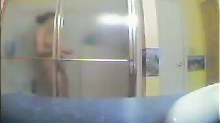A girl took a shower not knowing there was a camera