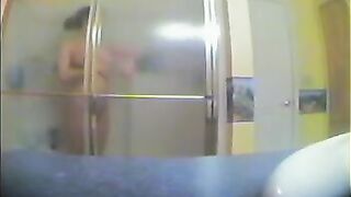 A girl took a shower not knowing there was a camera