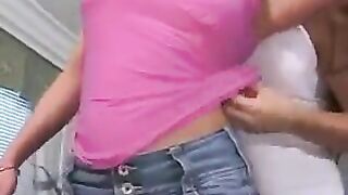 A girl with a pierced pussy, Cooney, was licked by her girlfriend
