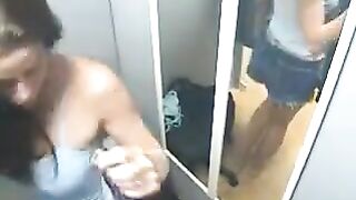 A guy saw his naked sister and was very excited, so he filmed her