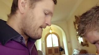 A cute baby gets her ass torn by two guys with their dicks