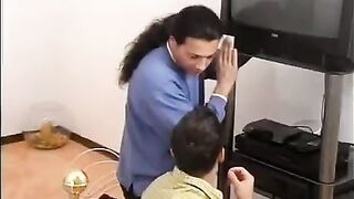 The repairman got paid in kind for his work