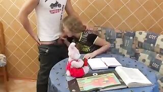 A schoolgirl allowed herself to be fucked by her classmate
