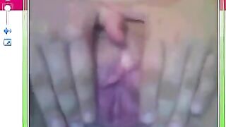 A girl showed her big pussy on the camera in the chat room