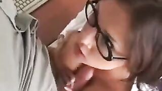 The hot secretary fucks with her boss in the office