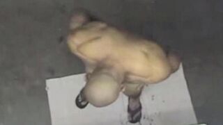 Nude man in the shower, hidden camera captures the scene